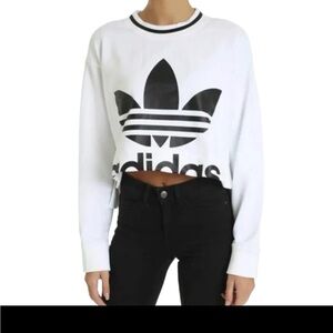 Adidas Women's Black and White Trefoil Crop Top. New no tag.